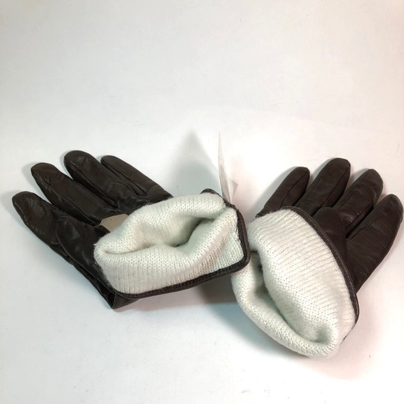 Aris brown leather gloves with white lining - Picture 5 of 7